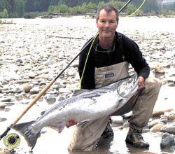 Marc Girard, associate guide Reliable Guide and Charters and wife Bonnie landed this 30lb Chinook.
